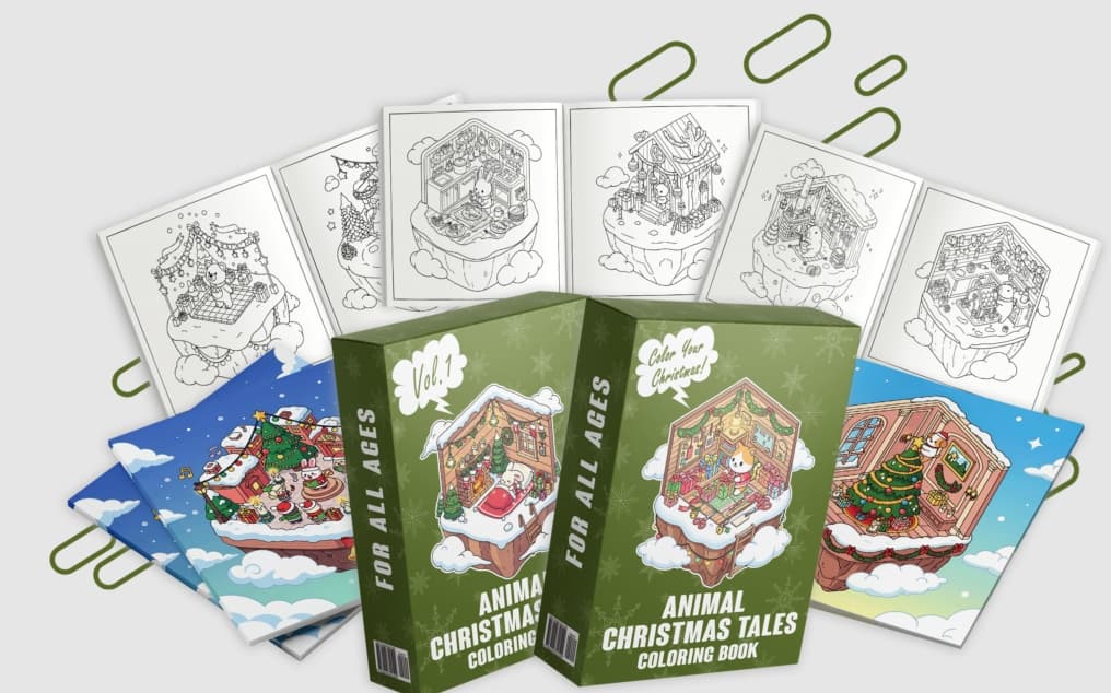 Animal Christmas Tales Review: Unlock Festive Profits with 950+ Ready-to-Sell Coloring Pages!